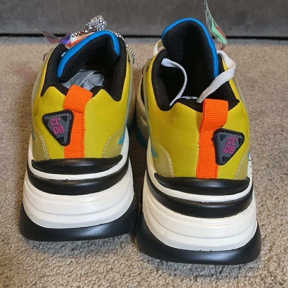 Men’s Fashion Sneakers Shoes Blue & Yellow Size 11 NEW